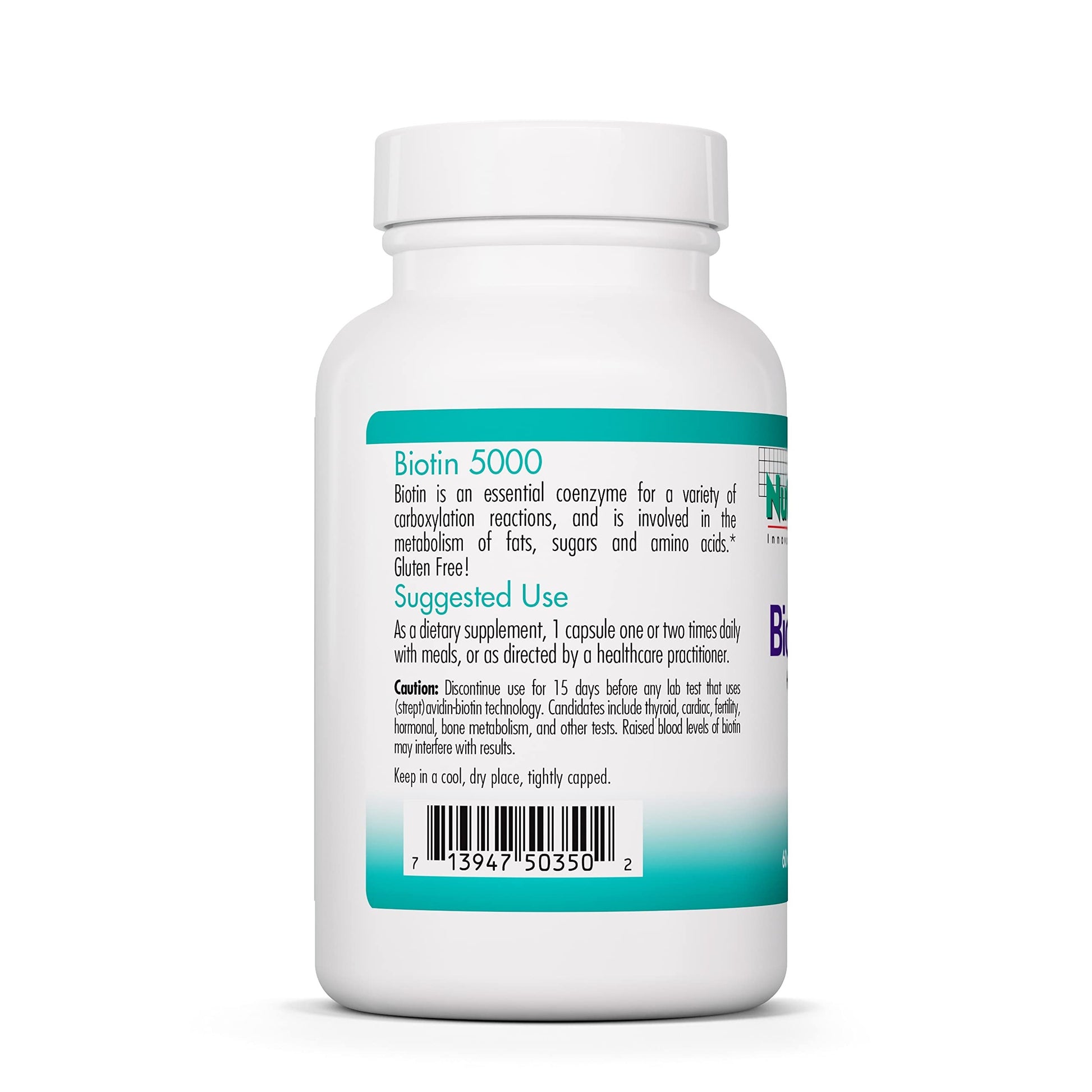 Suplemento Nutricology Biotina alta dosis para uñas y piel