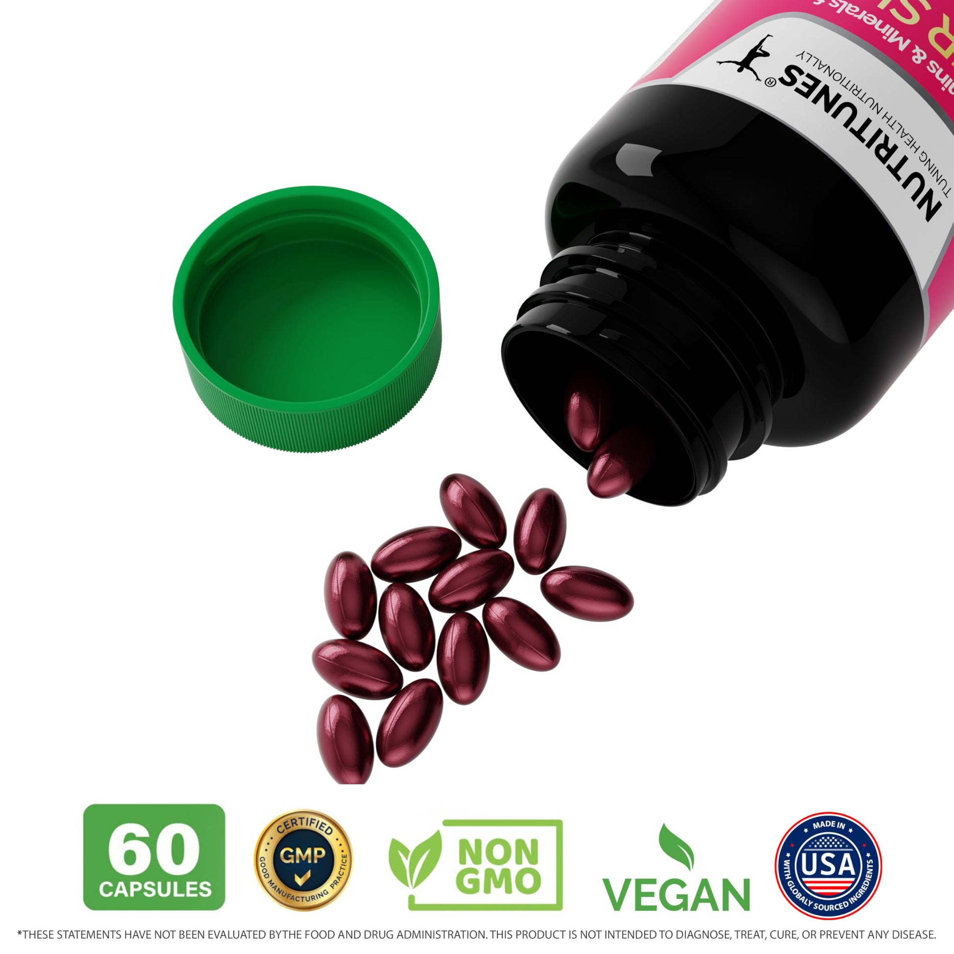 Suplemento Nutritunes multivitaminas cabellos piel uñas GMO