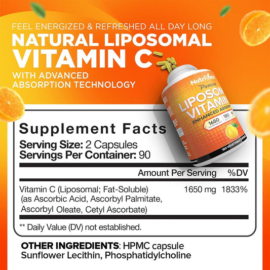 Suplemento Nutrivein vitamina C liposomal para defensas y bienestar