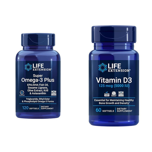 Suplemento Omega-3 Plus Life Extension 120 cápsulas blandas