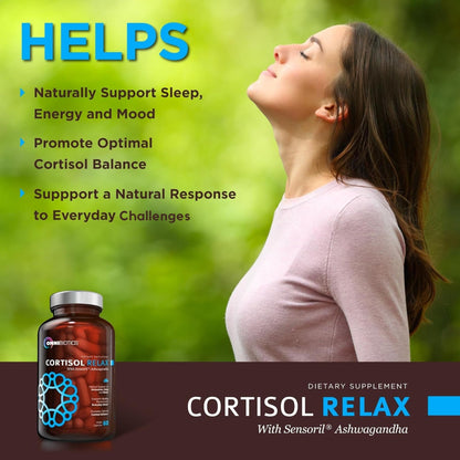 Suplemento OmniBiotics con combo de ingredientes naturales para relajación