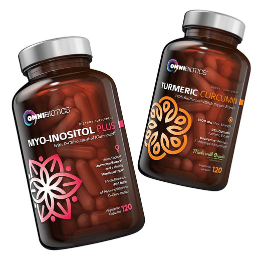 Suplemento OmniBiotics de mio-inositol y curcumina para salud femenina
