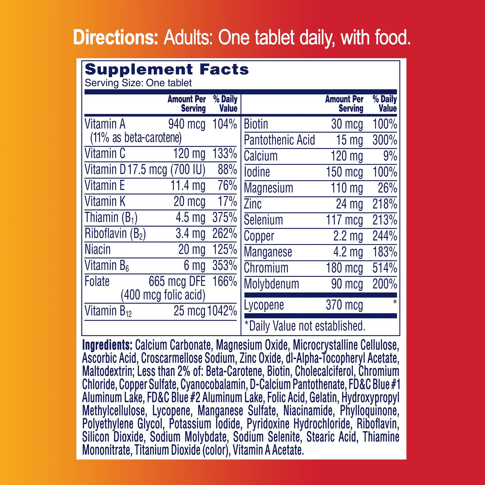 suplemento one-a-day para soporte inmune multivitamínico