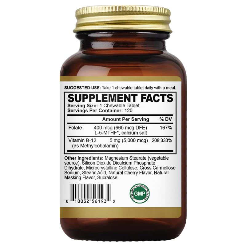 Supplement oppuland Metil B-12 fácil de tomar sabor cereza
