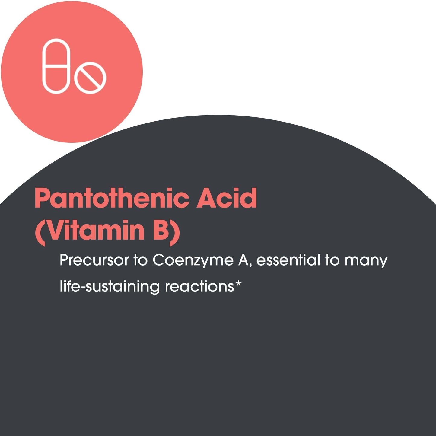Suplemento orgánico ácido pantoténico vitamin b5 90 cápsulas