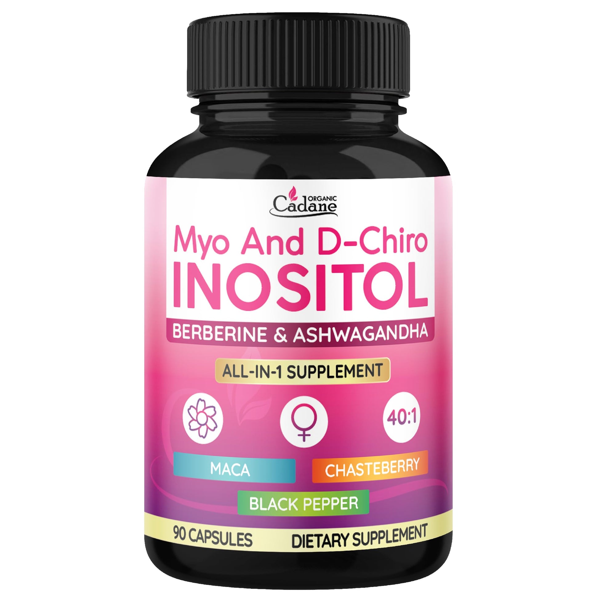 Suplemento orgánico Cadane Myo D-Chiro Inositol frasco