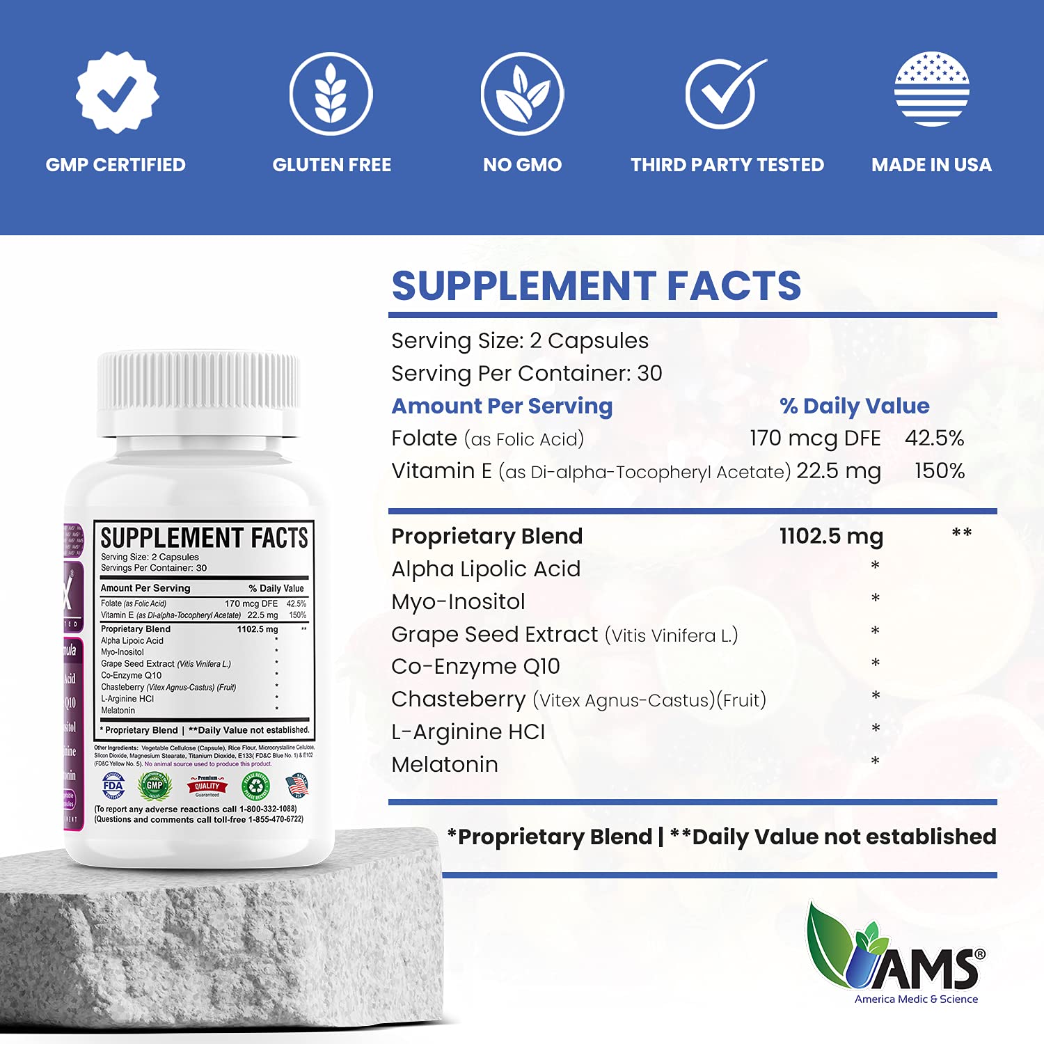 Suplemento Ova-Max para aumentar posibilidades de embarazo natural