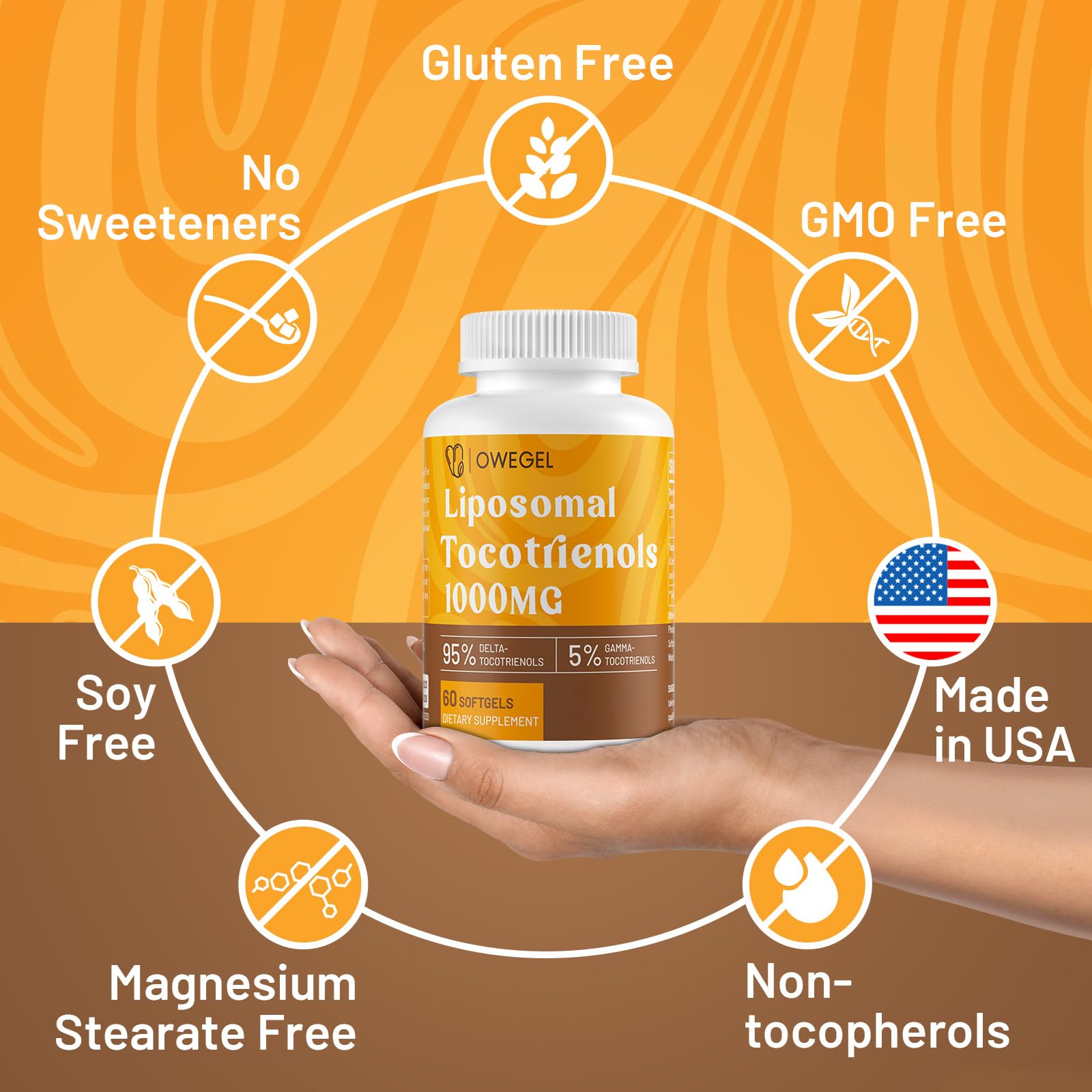 Suplemento owegel liposomal vitamina e tocotrienoles 1000mg