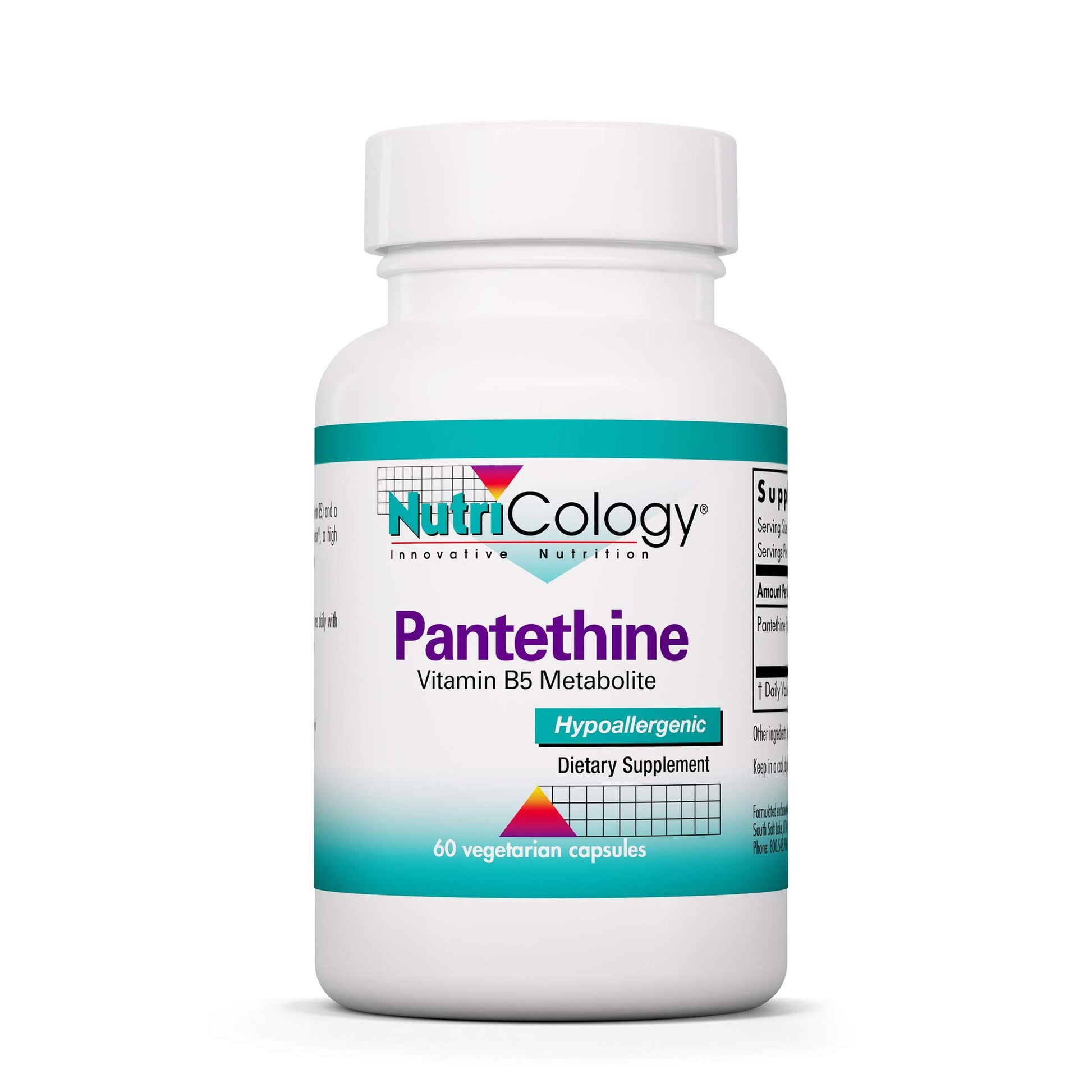 Suplemento pantetina Nutricology cápsulas vegetarianas 660mg