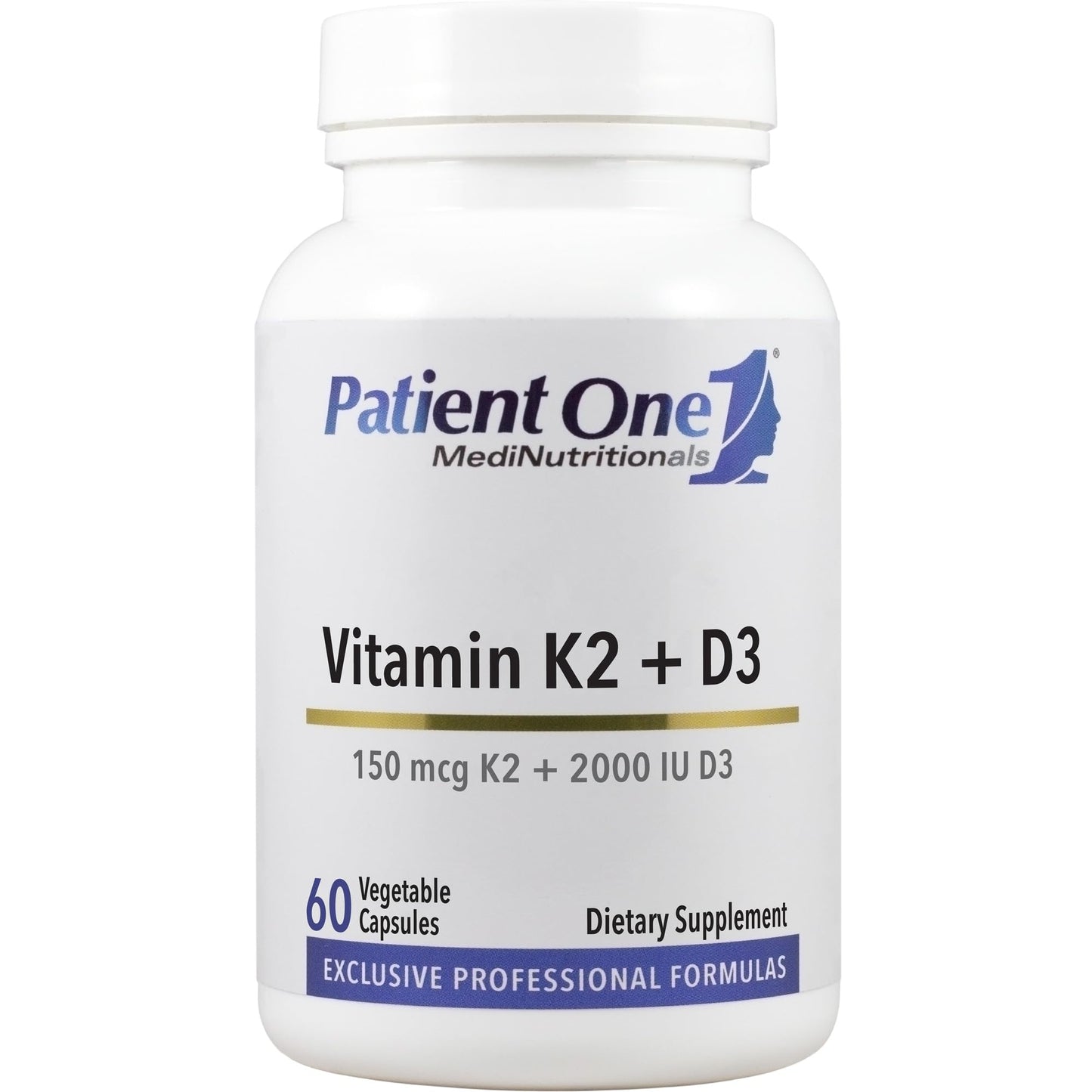 Suplemento Patient One Vitamina K2 y D3 frasco con 60 cápsulas