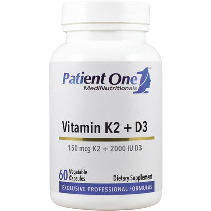 Suplemento Patient One Vitamina K2 y D3 frasco con 60 cápsulas
