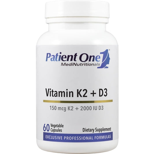 Suplemento Patient One Vitamina K2 y D3 frasco con 60 cápsulas