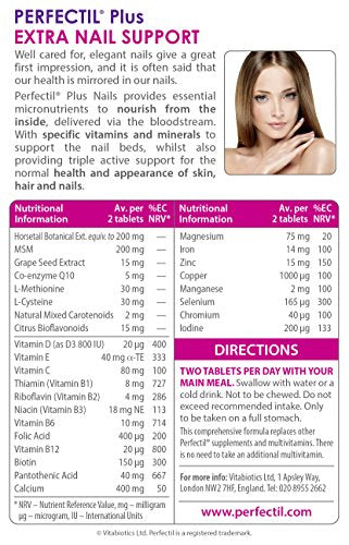 Suplemento Perfectil Plus Nails para crecimiento saludable de uñas