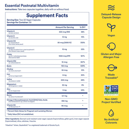 Suplemento postnatal vitamina B12 y zinc Ritual Essential
