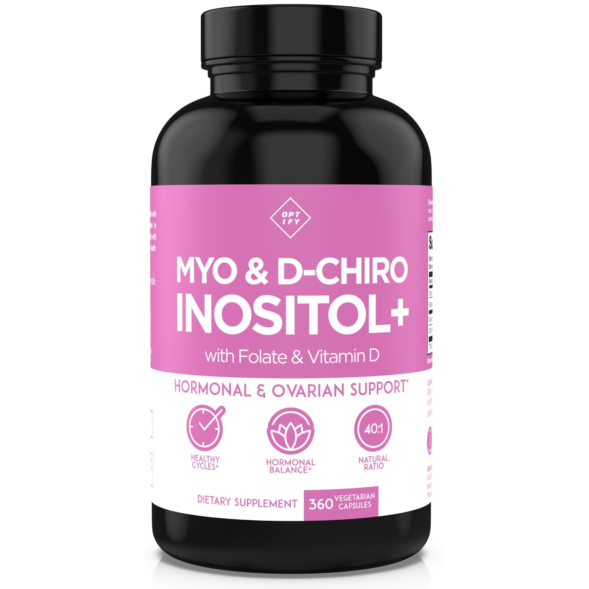 Suplemento premium de inositol en polvo Optify envase