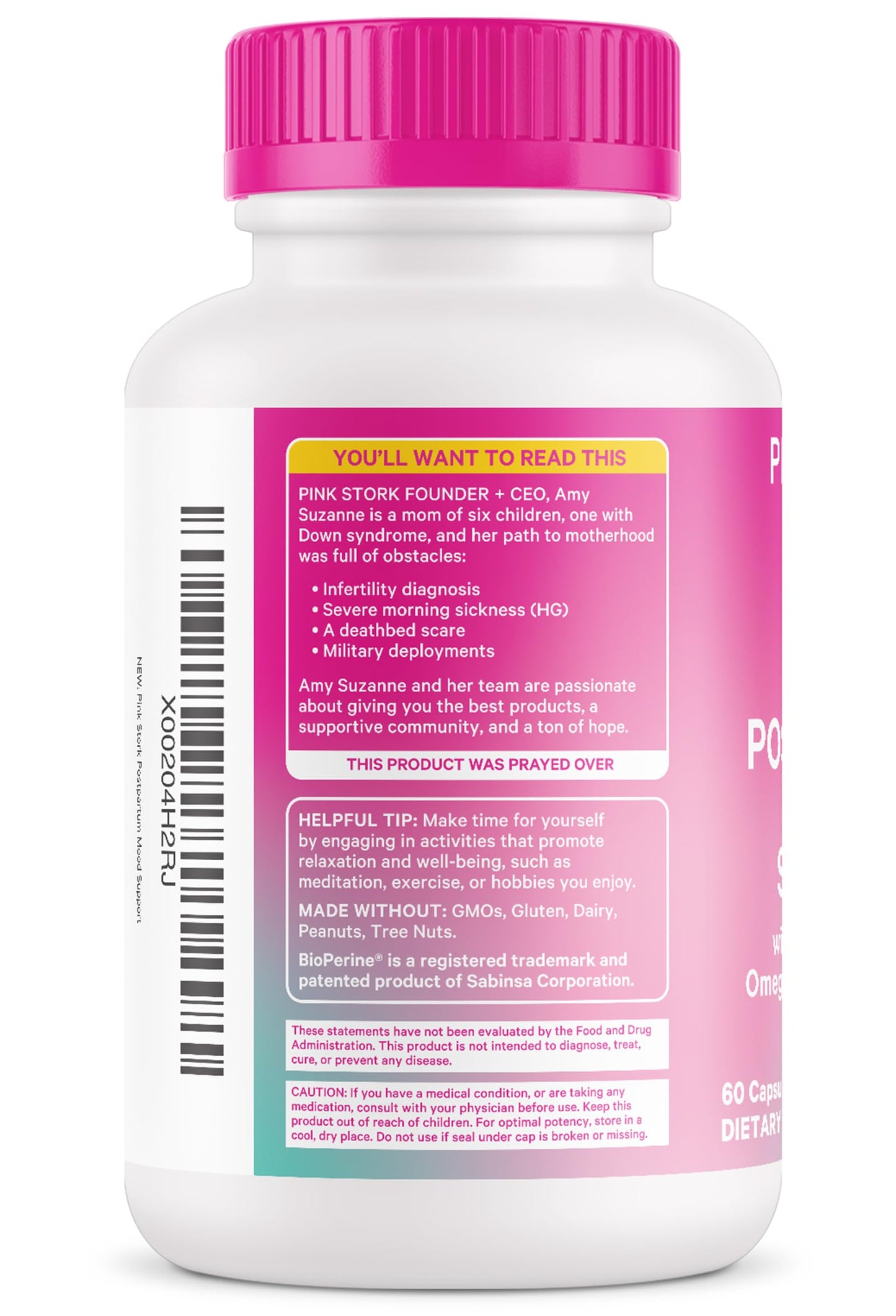 Suplemento premium para mamás nuevas Pink Stork 60 cápsulas