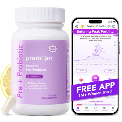 Suplemento Premom con prebióticos y probióticos para mujeres