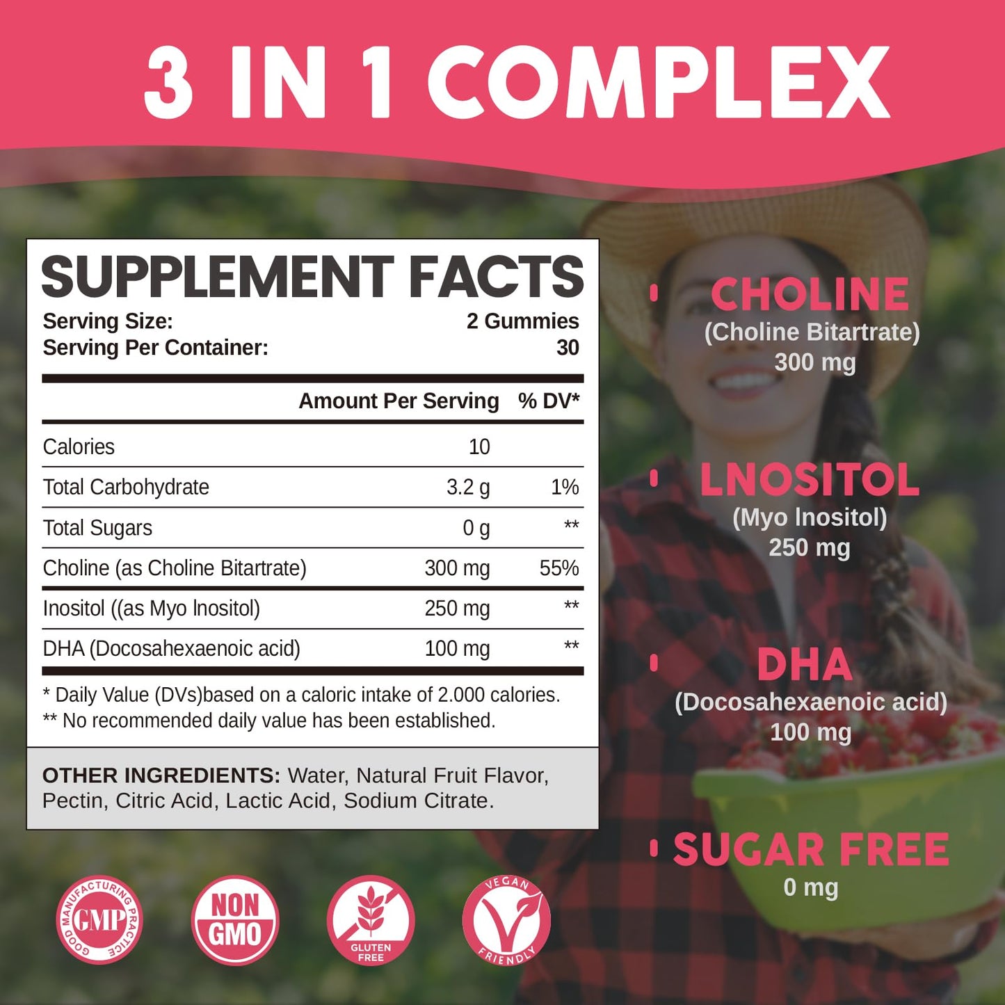 Suplemento prenatal gomitas para mujeres y niños HOLLEGEND