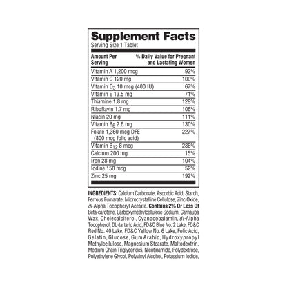 Suplemento prenatal multivitamínico Spring Valley LUAL 100 tabletas
