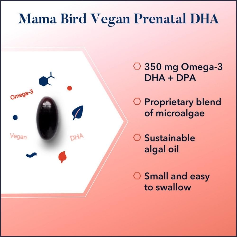 Suplemento prenatal vegano omega-3 de algas