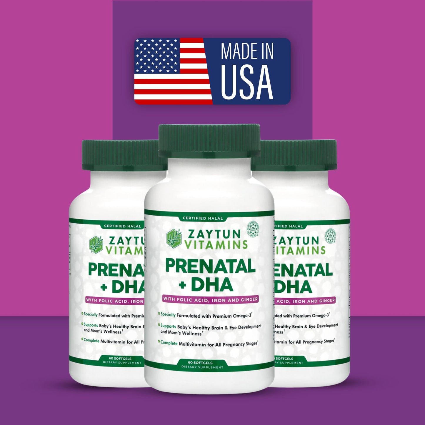Suplemento prenatal Zaytun fabricado en USA