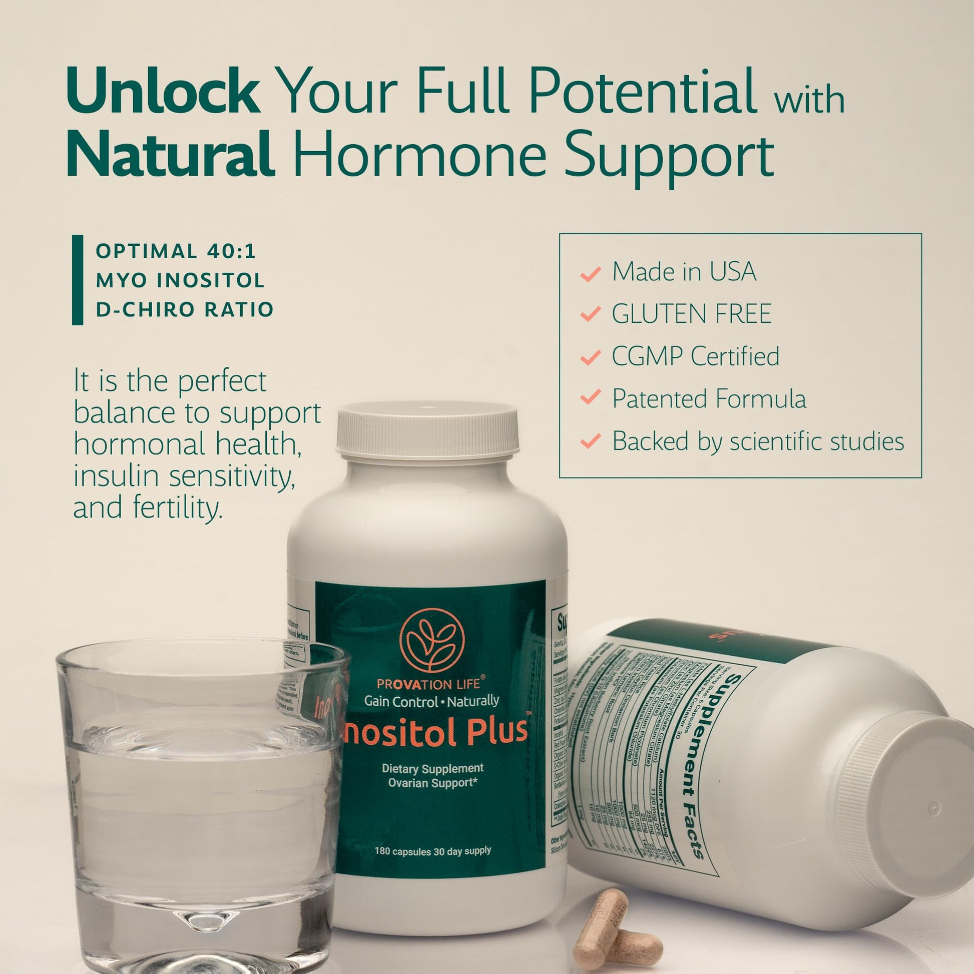 Suplemento PROVATION LIFE inositol 12-en-1 para salud reproductiva mujer