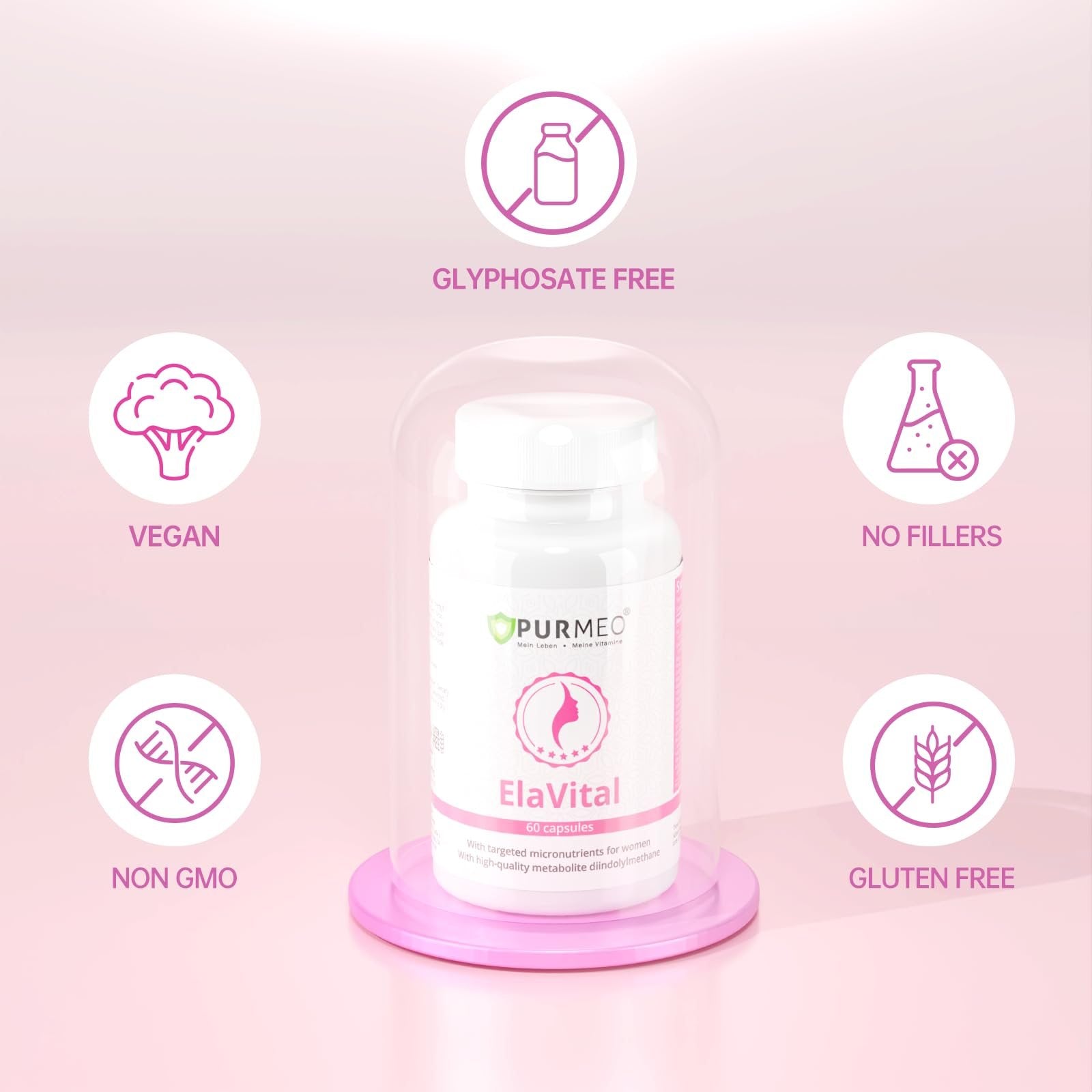 Suplemento purmeo cápsulas para antioxidantes y hormonas mujer