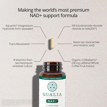 Calidad vegana sin gluten suplemento Qualia NAD para anti envejecimiento