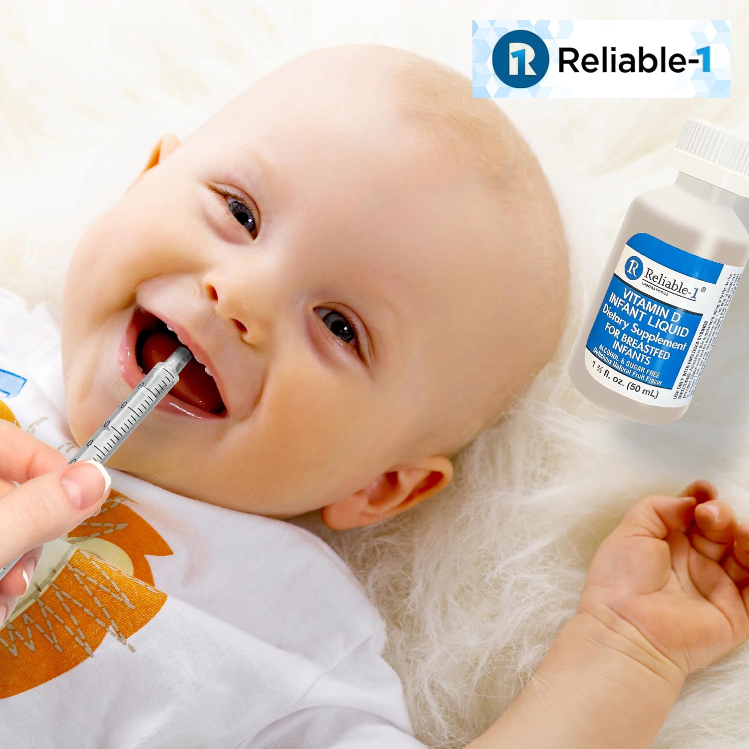Suplemento Reliable-1 gotas vitamina d para bebés sin azúcar