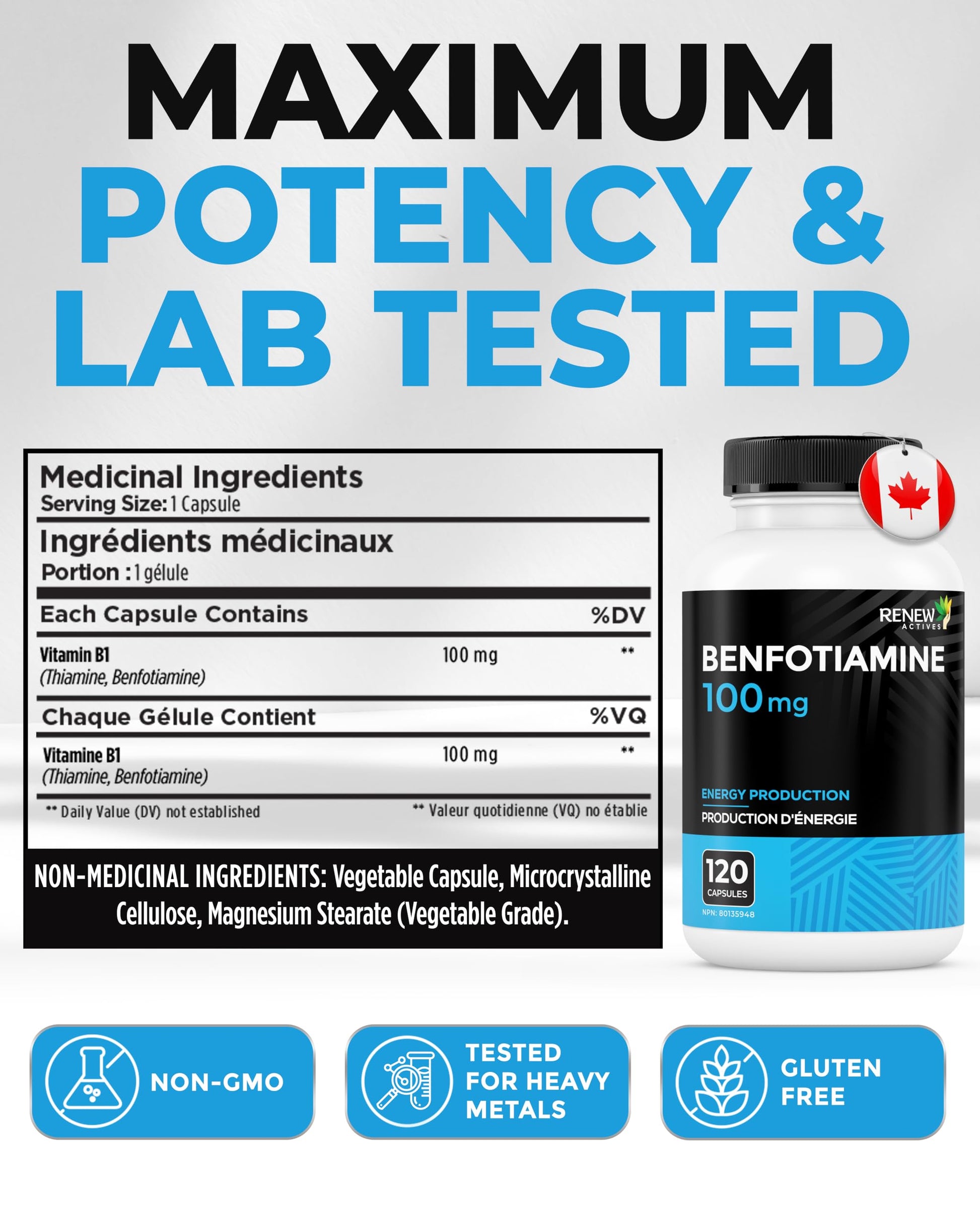 Suplemento Renew Actives Benfotiamine para la salud
