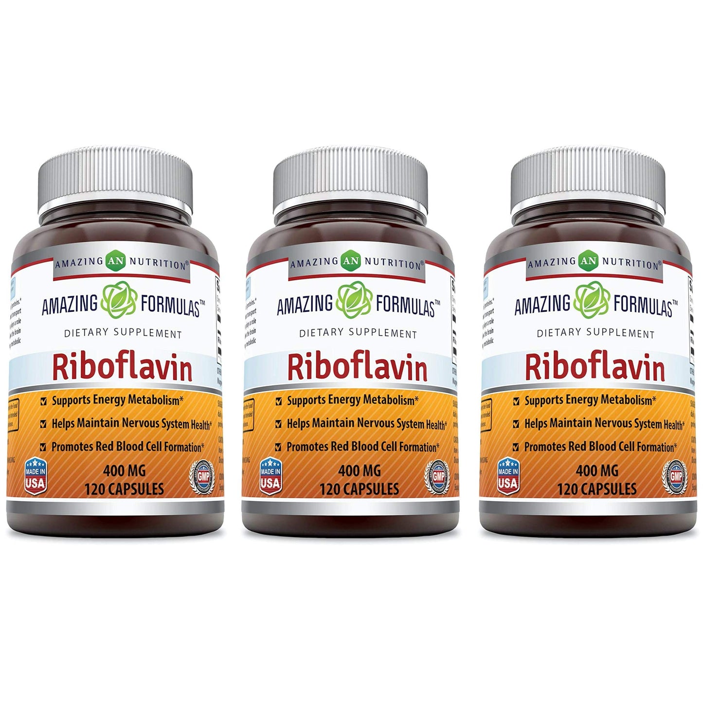 Suplemento Amazing Formulas riboflavina 400 mg 120 cápsulas