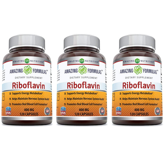 Suplemento Amazing Formulas riboflavina 400 mg 120 cápsulas
