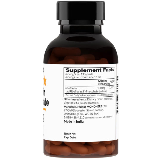 Suplemento riboflavina vitamina b2 monherb vista piel saludable