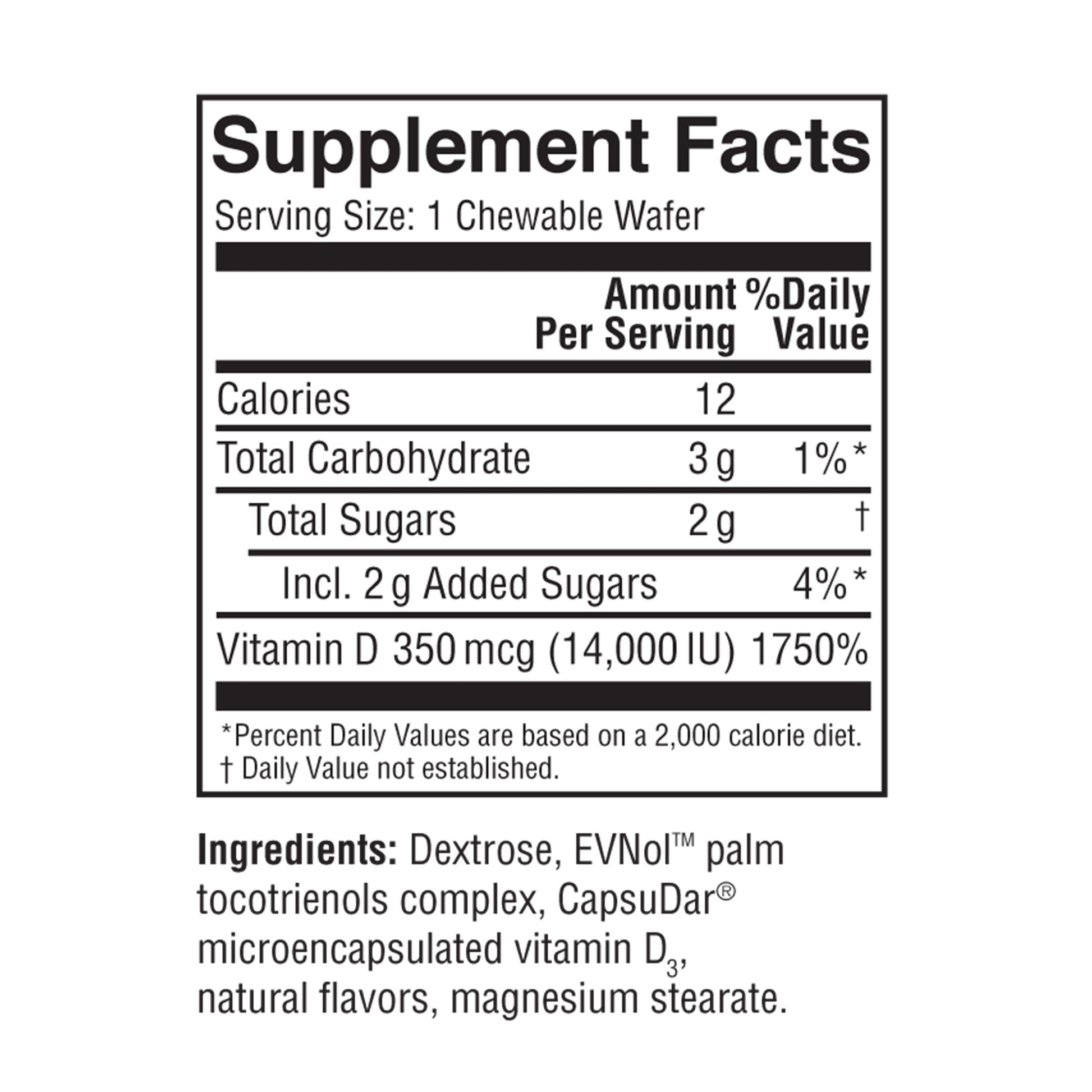 Suplemento semanal Replesta NX vitamina D3 14000 UI masticable naranja