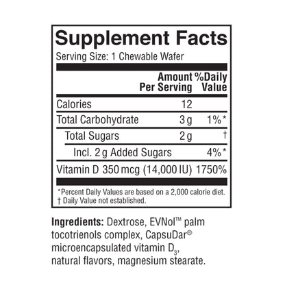 Suplemento semanal Replesta NX vitamina D3 14000 UI masticable naranja