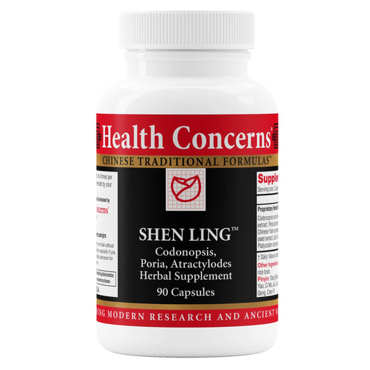 Botella de suplemento Shen Ling de Health Concerns, 90 cápsulas para salud digestiva