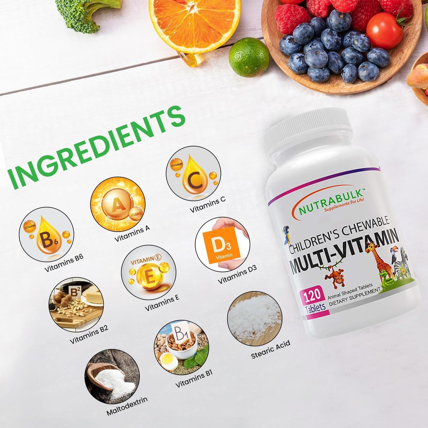 Suplemento sin lactosa, sin trigo ni alérgenos para niños NutraBulk