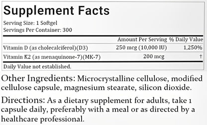 Suplemento SIRDIKA blando vitamina d3 k2 para absorción calcio