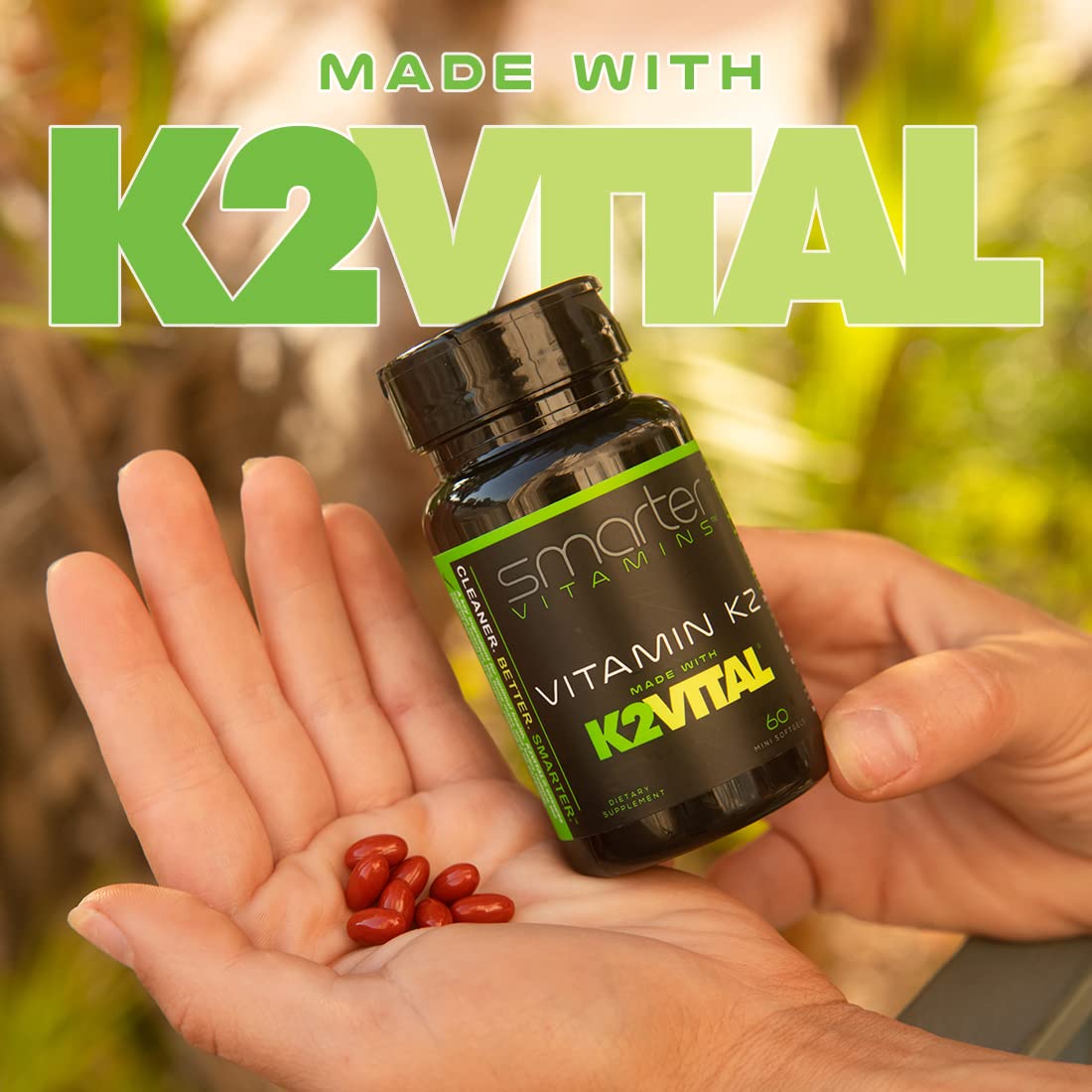 Suplemento Smarter 180 softgels líquido vitamina k2 con kale