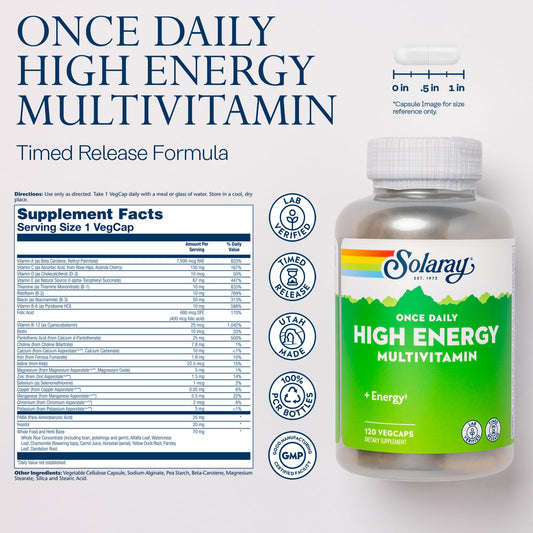 Suplemento Solaray con detalles sobre elementos minerales y vitaminas