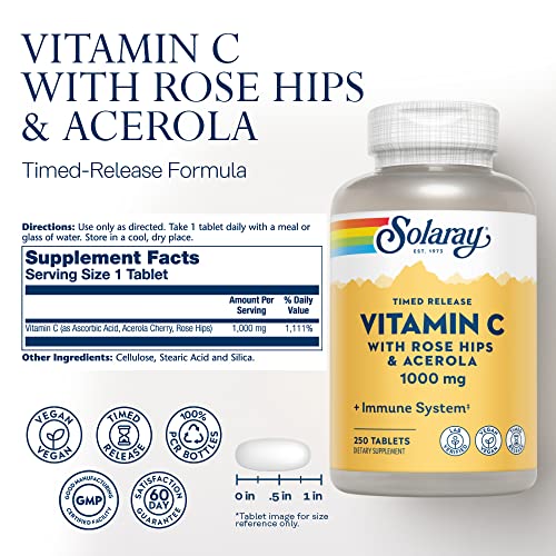 Suplemento Solaray vitamina C con rosa mosqueta y acerola