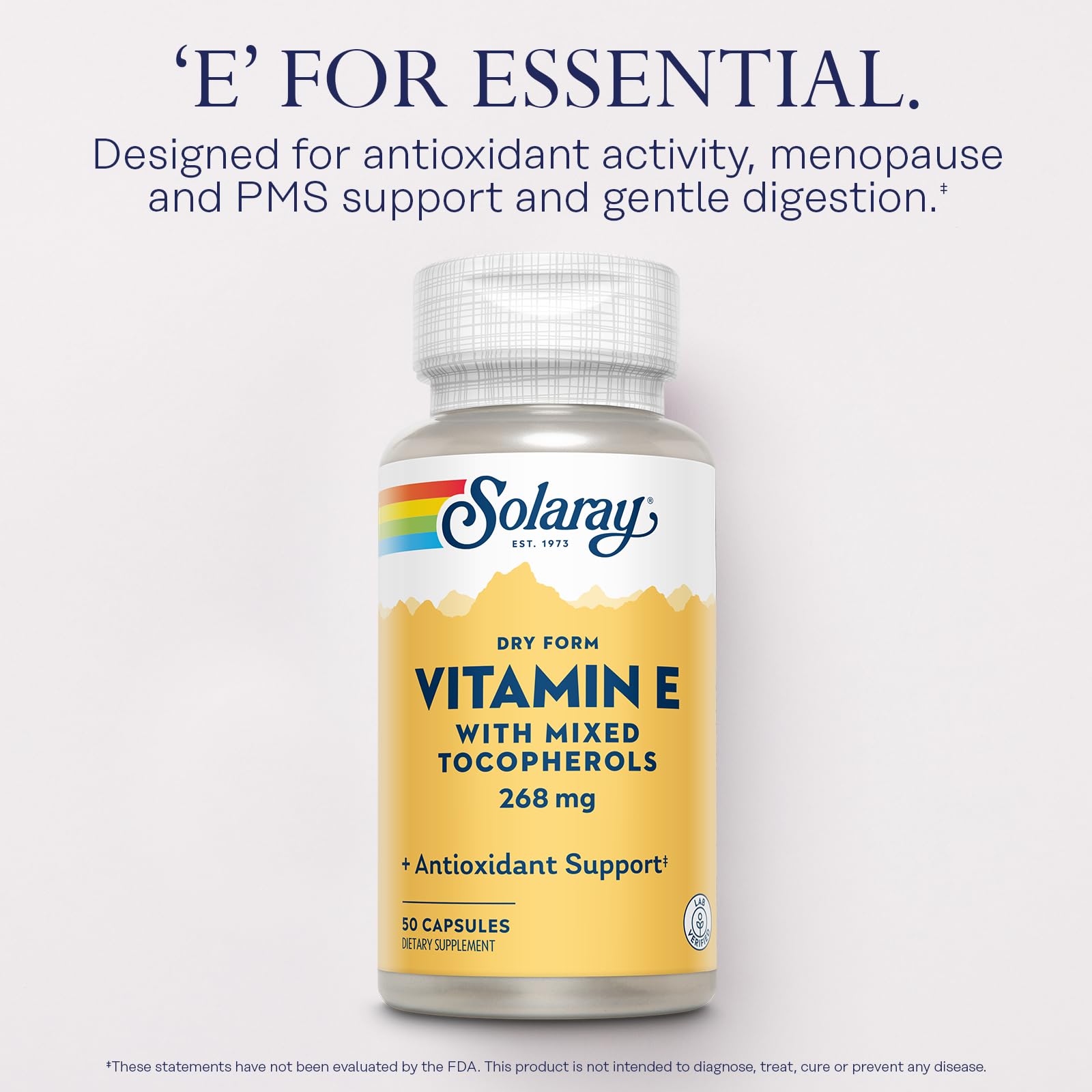 Suplemento solaray vitamina e polvo seco para menopausia