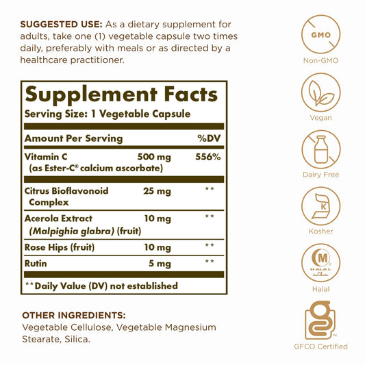 Suplemento Solgar Ester-C Plus Vitamina C cápsulas vegetales