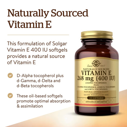 Suplemento Solgar hierro y vitamina e para salud inmune y sangre