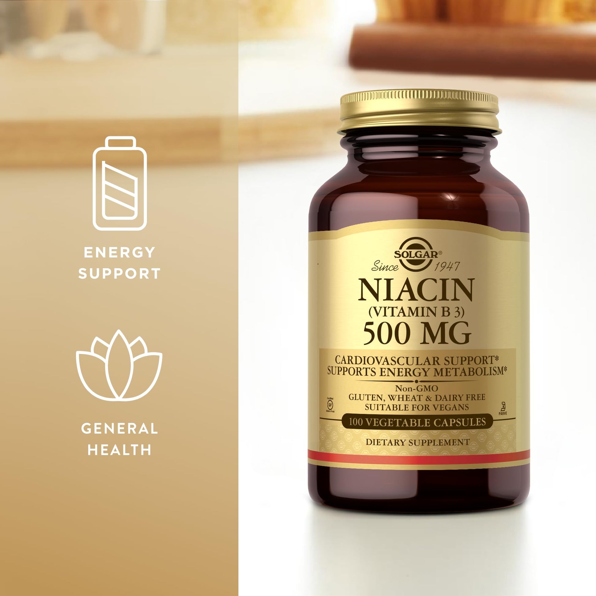 Suplemento Solgar niacina vitaminas complejo B