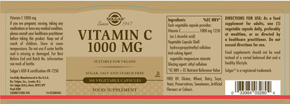 Suplemento solgar quercetina ester-c plus paquete 100 cápsulas
