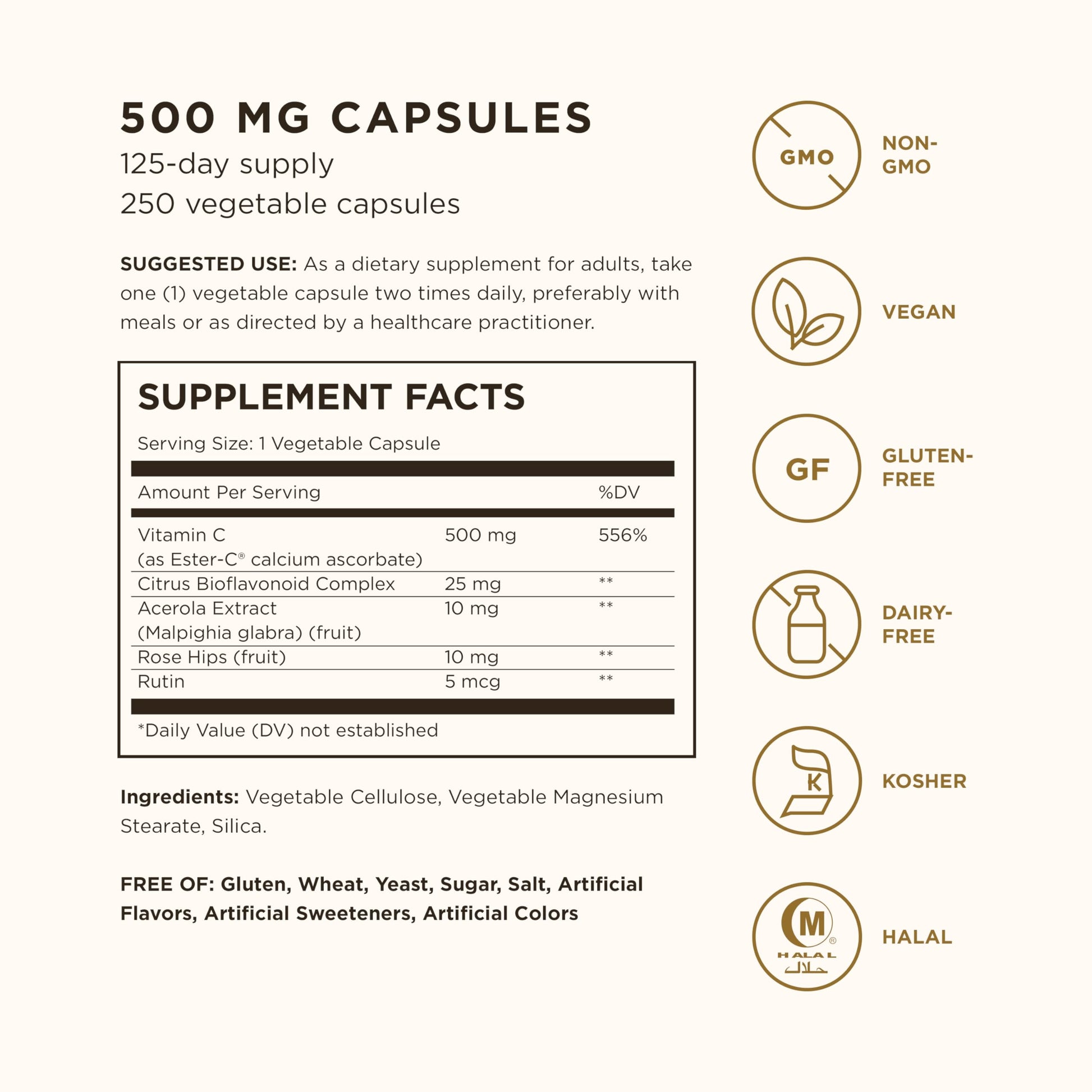 Suplemento Solgar vitamina C no ácido para estómago sensible