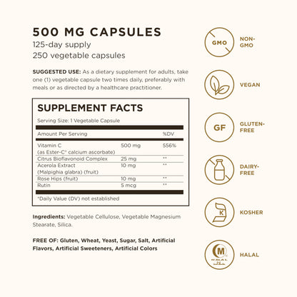 Suplemento Solgar vitamina C no ácido para estómago sensible