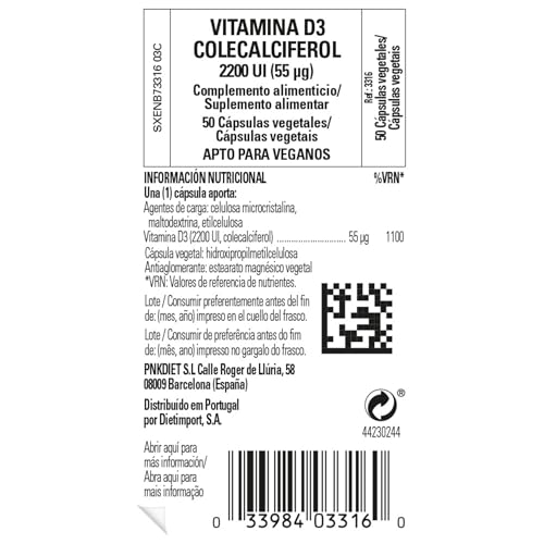 Suplemento Solgar Vitamina D3 2200 IU envase frontal