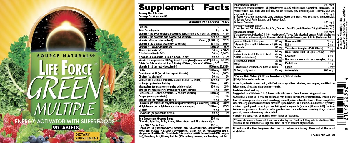 Suplemento Source Naturals con superalimentos